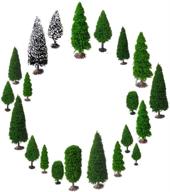 base, orgmemory diorama supplies: mixed model trees set of 19pcs, 2-6 inch / 5-15 cm, ho scale trees with bases, model train scenery, miniature trees логотип