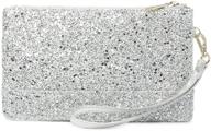 💎 sparkling silver wristlet purse: lam gallery glitter bride clutch bag for wedding - stunning style and elegance! логотип