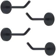 🧷 nelxulas classic black stainless steel heavy duty coat hook - durable robe hanger wall mount hook, ideal for bathroom, bedroom, closets, wardrobe, kitchen - pack of 4 (4-inch) logo