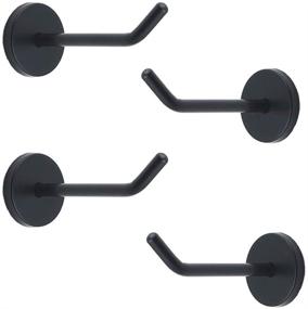 img 4 attached to 🧷 NELXULAS Classic Black Stainless Steel Heavy Duty Coat Hook - Durable Robe Hanger Wall Mount Hook, Ideal for Bathroom, Bedroom, Closets, Wardrobe, Kitchen - Pack of 4 (4-inch)