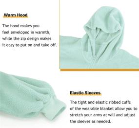 img 1 attached to 🧥 Cozy Fluffy Shearling Blanket Sweatshirt: Quarter Zip Pullover Hoodie, Warm Wearable Coat for Adults, Men, Women & Youth, Lightweight with Hood, Large Pocket, Zipper, Oversized Fit - Available in Multiple Colors