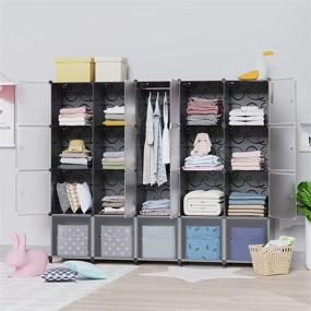 img 3 attached to 📦 HOMIDEC Cube Storage Organizer, 30lbs Capacity (Metal Panel Included), Closet Storage Organizer with Door, DIY Multi-Use Cube Storage for Clothes, Toys, Books, Tools (20 Cube Black)