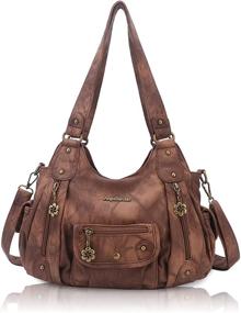 img 4 attached to 👜 Black Shoulder Handbags & Wallets and Hobo Bags by Angel Barcelo for Women