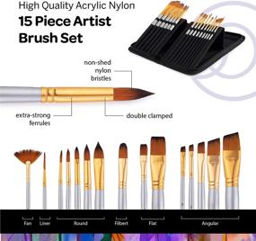 img 1 attached to 🎨 Complete Painting Kit – 24 Acrylic Paint Set (12 ml/0.41 oz.) with 15 Versatile Paint Brushes, Tabletop Easel, and 11x14 Stretched Canvas – Ideal Painting Supplies Set for Adults and Kids