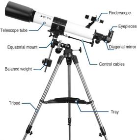 img 2 attached to 🔭 SOLOMARK Refractor Telescope, 80EQ - 700mm Focal Length Professional Telescope for Adults Astronomy, with 1.5X Barlow Lens Adapter for Photography and 13% Transmission Moon Filter