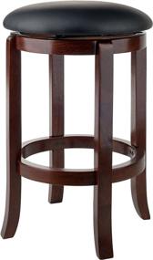 img 4 attached to 🪑 Walnut Winsome Walcott Swivel Bar Stool - 24 Inch