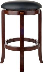 img 2 attached to 🪑 Walnut Winsome Walcott Swivel Bar Stool - 24 Inch