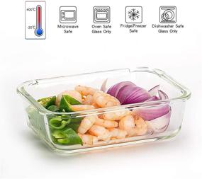 img 2 attached to 5-Pack, 34Oz Glass Containers for Meal Prepping with Locking Lids - Ideal Food Storage Solution for Kitchen Use