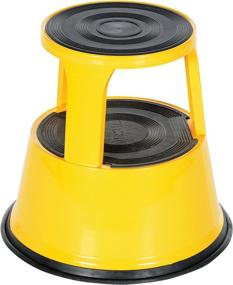 img 2 attached to Vestil STEP-17-Y Steel Rolling Step Stool: 17-1/8" Top Step Height, 500 lbs Capacity, Yellow Finish