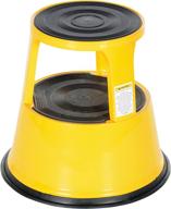 vestil step-17-y steel rolling step stool: 17-1/8" top step height, 500 lbs capacity, yellow finish логотип