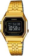 🕰️ casio women's la680wga-1b gold metal quartz watch logo