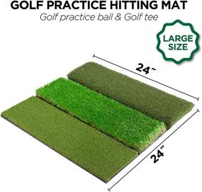 img 3 attached to 🏌️ Happykoti 3-in-1 Collapsible Golf Practice Hitting Mat – Authentic Grass Turf Mats for Driving, Chipping, and Putting with Durable Rubber Bottom Pad, 10 Golf Tee, and 6 Golf Balls – Perfect for Backyard Training