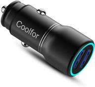 high-speed car charger: coolfor 36w dual usb adapter for iphone, samsung, ipad, lg, pixel & more logo