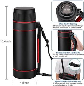 img 1 attached to 🥤 MAISON HUIS 68 oz Vacuum Insulated Water Bottle with Handle - Stainless Steel Thermos Jug for Hot & Cold Drink