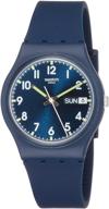 ⌚ часы swatch classic blue silicone strap кварцевые (модель: gn718) - стильные и повседневные часы логотип