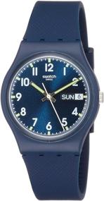 img 4 attached to ⌚ Часы Swatch Classic Blue Silicone Strap кварцевые (Модель: GN718) - Стильные и повседневные часы