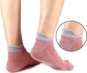 img 2 attached to 🧦 Meaiguo Women's No Show Cotton Toe Socks: Low Cut Five Finger Athletic Socks