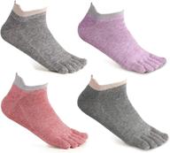 🧦 meaiguo women's no show cotton toe socks: low cut five finger athletic socks logo