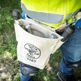 img 1 attached to 🛠️ Klein Tools 5416T Tool Bag and Pouch: No. 4 Canvas, Tunnel Connection, 5 x 10 x 9-Inch dimensions