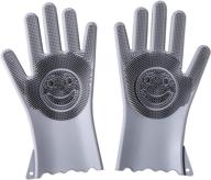 🧤 silicon dishwashing gloves for kitchen, bathroom, car wash & pet hair comb logo