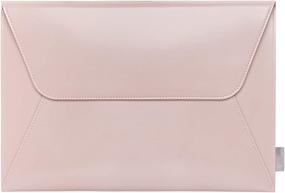 img 4 attached to 📚 Comfyable Leather Tablet Sleeve for iPad Pro 12.9 inch M1 2021 2020 - Pink Envelope Case with Pencil Holder