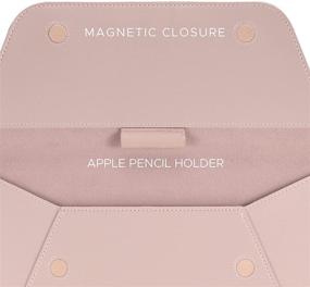 img 1 attached to 📚 Comfyable Leather Tablet Sleeve for iPad Pro 12.9 inch M1 2021 2020 - Pink Envelope Case with Pencil Holder