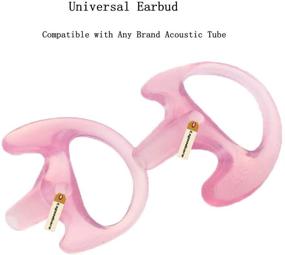 img 1 attached to Replacement Earmold Earbud (Left And Right Ear) For Two Way Radio Acoustic Coil Tube Earpiece - Open Ear Insert Earmould Earbuds Pink