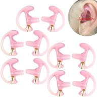 replacement earmold earbud (left and right ear) for two way radio acoustic coil tube earpiece - open ear insert earmould earbuds pink logo