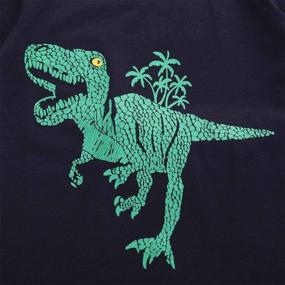 img 1 attached to Guyay Cartoon Outfits Dinosaur Sleepwear Boys' Clothing ~ Clothing Sets