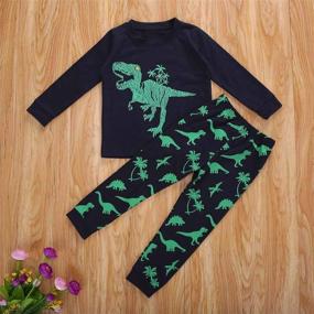 img 3 attached to Guyay Cartoon Outfits Dinosaur Sleepwear Boys' Clothing ~ Clothing Sets