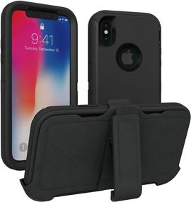 img 4 attached to iPhone X Case, iPhone Xs Case: ToughBox Armor Series - Shock Proof with Holster & Belt Clip (Fits OtterBox Defender Series)