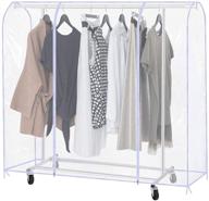 👗 clear garment bags for hanging clothes - heavy duty clothing rack cover for storage with 2 full strong zippers - garment protector bag (71x20x60 inch) логотип