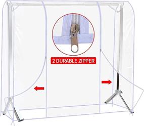 img 1 attached to 👗 Clear Garment Bags for Hanging Clothes - Heavy Duty Clothing Rack Cover for Storage with 2 Full Strong Zippers - Garment Protector Bag (71x20x60 inch)