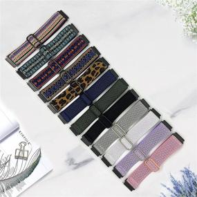 img 1 attached to 📟 Premium 6 Pack Stretchy Bands for Fitbit Versa 2 - Adjustable Elastic Wristband for Men and Women - Compatible with Fitbit Versa Series