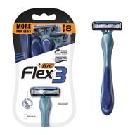 🪒 bic flex 3 titanium men's disposable razor - ultra smooth & close shave (8 count) logo