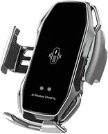 🚗 революционный беспроводной автомобильный зарядник eerie a5 smart sensor: быстрая зарядка для iphone/samsung (серебристый) логотип