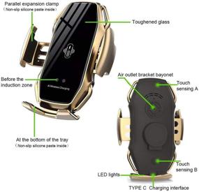 img 2 attached to 🚗 Революционный беспроводной автомобильный зарядник EERIE A5 Smart Sensor: быстрая зарядка для iPhone/Samsung (серебристый)