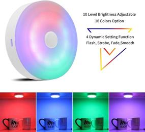 img 3 attached to 🔦 Bason Puck Lights with Remote - RGB Wireless Rechargeable LED Lighting for Closet, Display Case - 3 Pack