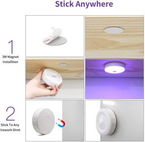 img 1 attached to 🔦 Bason Puck Lights with Remote - RGB Wireless Rechargeable LED Lighting for Closet, Display Case - 3 Pack