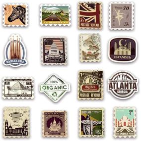 img 2 attached to 🌴 Honch Vinyl Vintage Stamp Stickers: 50 Pcs Retro Travel Stickers Suitcase Pack