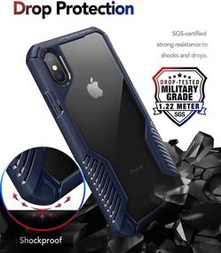 img 2 attached to 📱 MOBOSI Vanguard Armor iPhone Xs Max Case – Rugged Cell Phone Case with Heavy Duty Military Grade Shockproof Drop Protection – Navy Blue, 6.5 Inch