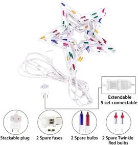 img 2 attached to 🌟 Star Christmas Window String Lights: Outdoor 8.8 Ft. 6 Drops 100 Mini Bulbs - Connectable Star Icicle Fairy Curtain Lights - Plug in for Xmas Indoor Decorations - Stackable Plug