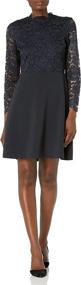 img 3 attached to 👗 Chic & Elegant: Lark & Ro Women's Long Sleeve Mixed Lace Dress