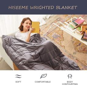 img 1 attached to 🛌 Hiseeme Weighted Blanket Adult 20 lbs – Queen Size (60"x80") for Comfortable & Restful Sleep – Dark Grey