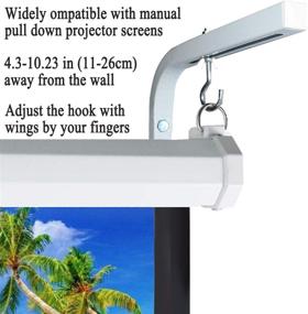 img 4 attached to Adjustable Universal Projector Screen Mount L-Bracket with 11 inch Longer Wall Hanging Extension and Hook - Manual Spectrum Screen, White