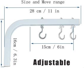 img 3 attached to Adjustable Universal Projector Screen Mount L-Bracket with 11 inch Longer Wall Hanging Extension and Hook - Manual Spectrum Screen, White