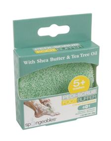 img 3 attached to 👣 Spongeables Pedi-Scrub Foot Exfoliating Sponge with Heel Buffer and Pedicure Oil - Citron Eucalyptus, Enriched with Shea Butter & Tea Tree Oil, 5+ Washes, Green