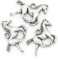 🐴 jgfinds horse charm pendants: perfect for equestrian jewelry making, silver tone, 95 pack - shop now! logo