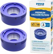 🧹 veva 2 premium vacuum hepa filters set for dyson v7 & v8 absolute and animal vacuums - filter part # 967478 логотип