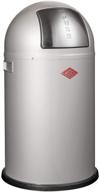 🗑️ wesco pushboy junior 5.8-gallon silver trash can - german designed, powder coated steel - buy now! logo